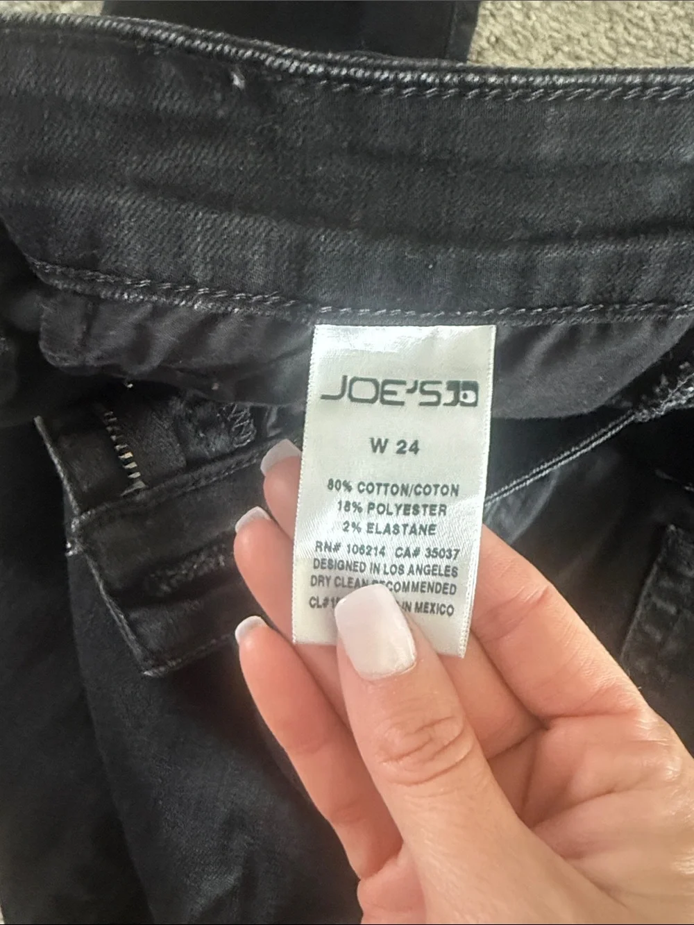 Joe's Jeans Black Skinny Pants with Silver Zip Accents